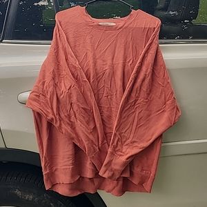 Loft long sleeve knit top. The color is salmon-esque like cream of tomato soup.